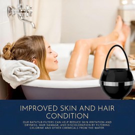 Beati Faucet Bath Filter for Tub - Kinder Water Filter for Bathtub, Hard Water Softener to Remove Lead,Chlorine and Fluoride, Improve Skin, Hair and Nails Condition,Matte Black
