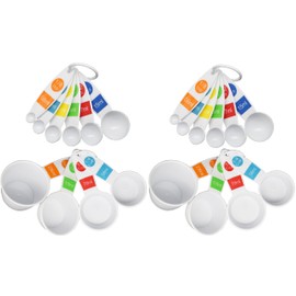 Black Duck Brand Set of 2 Measuring Cups and Spoons Sets,10 Piece set with Measurement Markings - Bright Colored Handles for Easy Identification - Nesting Design for Convenient Storage (20)