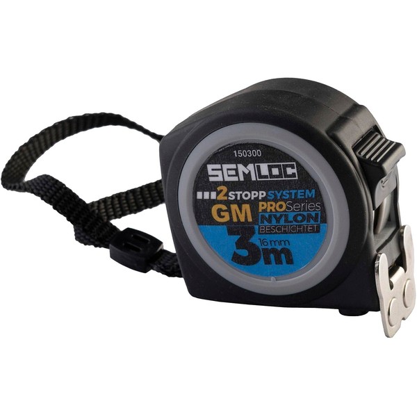Semloc Rollmeter 3 m Roll Tape Measure ABS Housing, Steel