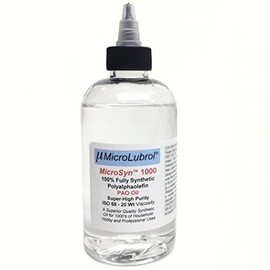 MICROLUBROL MicroSyn 1000 Ultra Pure 100% Fully Synthetic Polyalphaolefin PAO Lubricant Oil, 8 oz. (237 mL)