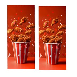 Zeleda Chicken Nugget Hand Towel for Bathroom 2 Pack, Soft Microfiber Face Towels for Bath, Kitchen, Spa, and Gym, Decorative Absorbent Polyester Towels, Perfect for Home or Hotel Decor 14x28 in