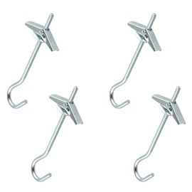 AKSIQIOL 4 Pcs Ceiling Hooks for Hanging Plants – Galvanized Steel M4/90mm Threaded Hooks with Fixing Anchors for Plasterboard & Drywall Cavity, for Plants, Lights, and Decorations