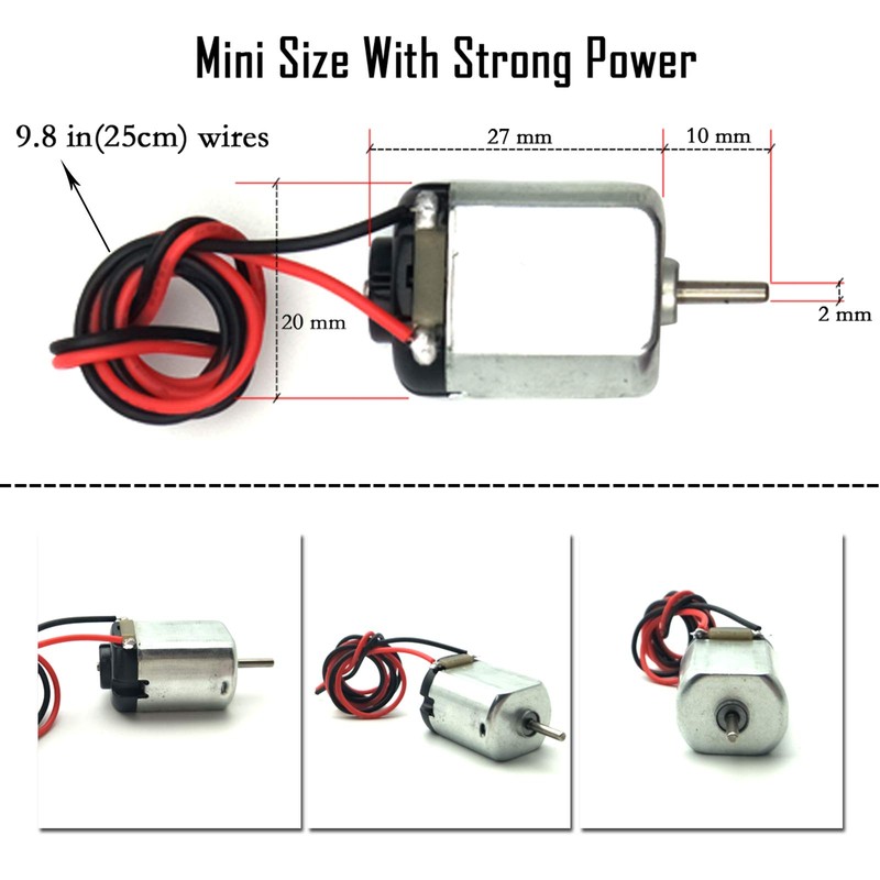 EUDAX 15 Pcs Rectangular DC Motor Mini Electric Motor 1.5-3V