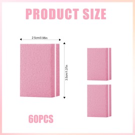Nail Buffers 60 Pcs Nail Buffer Blocks 100/180 Grit Nail Buffing Block Professional Nail Sanding Blocks Wear-Resistant Nail Buff Mini Double Sided Buffer Nail File for Home and Salon Use (Pink)