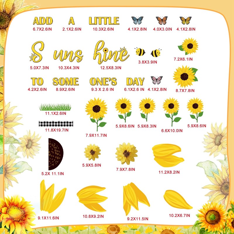 Pasimy 3D Sunflower Bulletin Board Decorations Set Bee Classroom Door