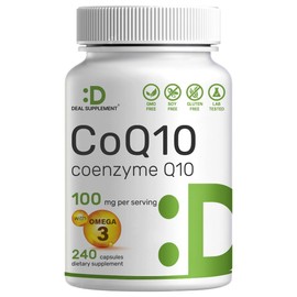 DEAL SUPPLEMENT- CoQ10 100mg, 240 Cpsulas  con Omega 3 cido Graso 100mg  Biodisponible Coenzima Q10 Suplementos                                       