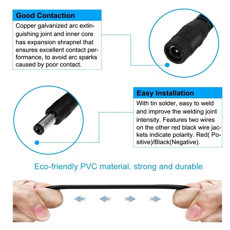 Auroh 2-Pack DC Power Splitter Cable 1 to 8 Way,