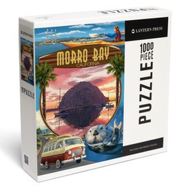 Morro Bay, California, Montage, Camper Van (1000 Piece Puzzle, Challenging Jigsaw Puzzle for Adults, Made in USA)