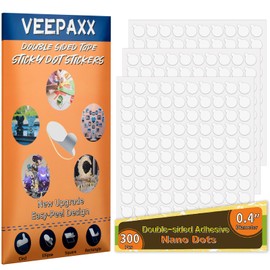 300Pcs Double Sided Adhesive Dots, Removable Clear Dots Sticky Tack, Waterproof No Trace Dots Adhesive Putty for Wall Hanging Crafts, Balloons Party Decorations Poster Picture Festival Decoration 10mm