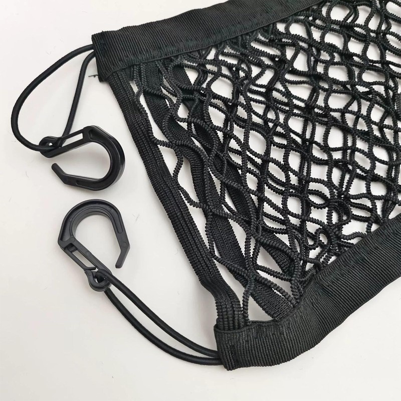 ツーリングバイクネット伸縮性 高耐久性 PAナイロンフック付き 取り付け簡単 荷崩れ防止 耐摩耗性 車種共通 収納ポケット 仕切りネットカー用品 【三重四辺ばね力30×30