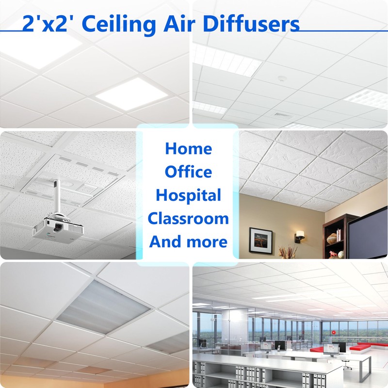 2-Pack, 24”×12” Ceiling Air Diverter for 2'x2' Grid and T-Bar