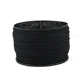 QNR 1/8 inch Black Cotton Tie Line/Theater Cord - 600 Foot Spool | Reinforced - Low Stretch - Unglazed