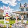 OurWarm 8FT Easter Inflatables Outdoor Decorations, Drumming Inflatable Easter Bunny