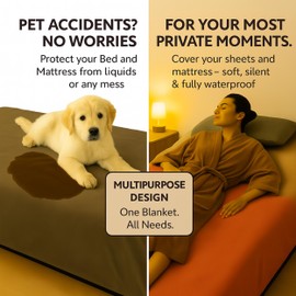 Waterproof Blanket Large – No Mess Soft and Cozy Waterproof Throw Blanket Against Accidents, Spill & Stain Proof Easy to Clean Splash Blanket Cover, Reversible Red/Green 80”x90”