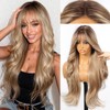 KOME Dirty Blonde Layered Wavy Synthetic Lace Front Wig With