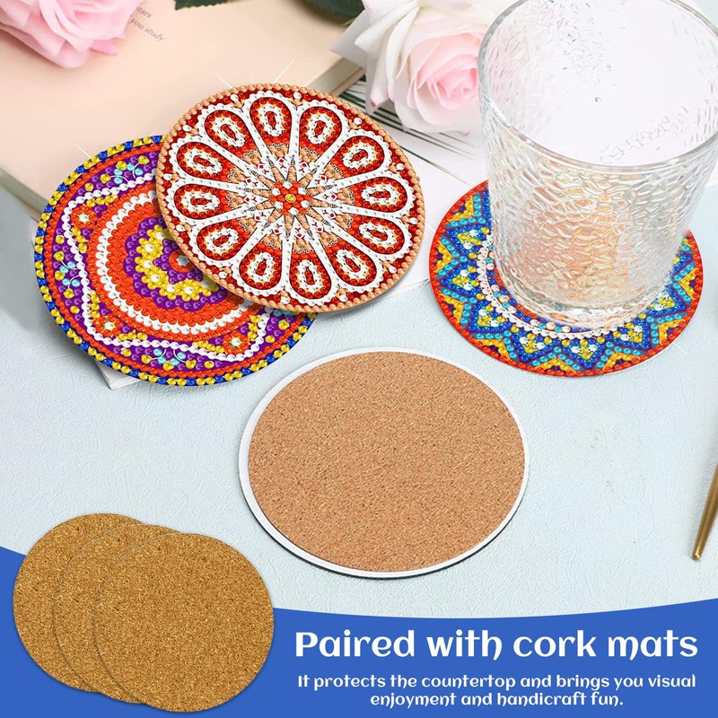 6 Pcs Diamond Painting Coasters Drink Coasters, DIY Diamond Art