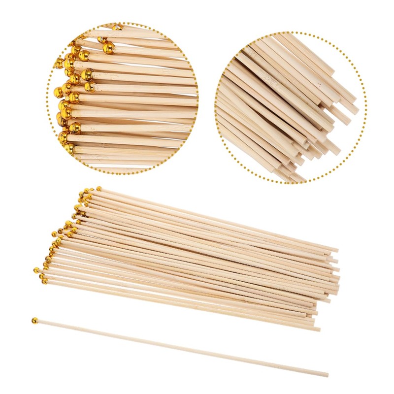 BESPORTBLE 100pcs Bamboo Flag Sticks Handheld Flag Poles Multi-use Flagpoles