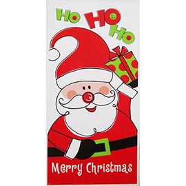 Christmas Holiday Decorative Door Panel Cover - 30 x 60 Inches (Red Santa Claus)