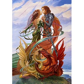 Dragon Handfasting Romantic Fantasy Greeting Card