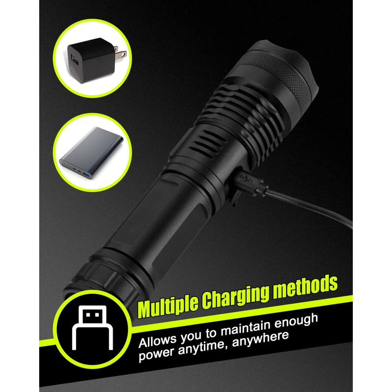 Victoper LED Flashlights 2 Pack, High Powered 10000 Lumens Super