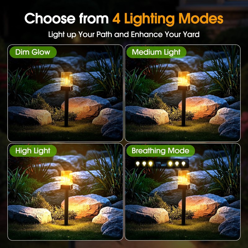 NACINIC Solar Pathway Lights Outdoor 8 Pack, Solar Garden Lights