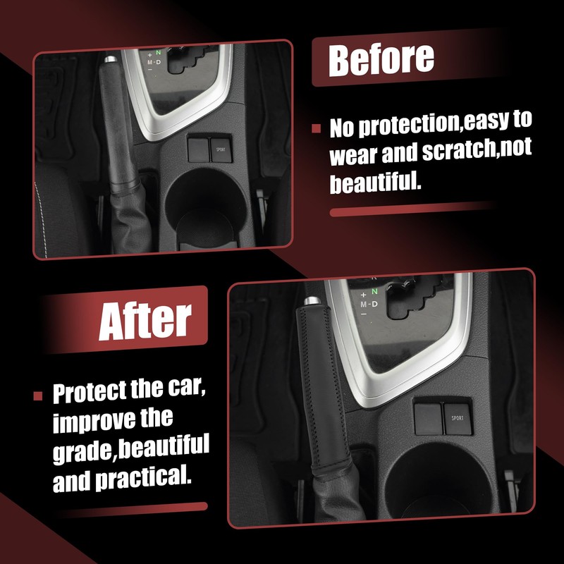 X AUTOHAUX Car Interior Handbrake Cover Protector Replacement Black