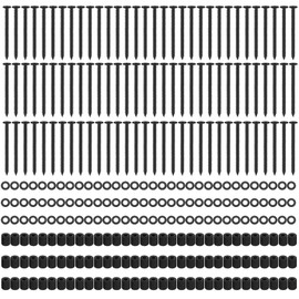 Eagles Pegboard Mounting Kit, (96 Spacers, 96 Screws and 96 Steels Washers,Black) Board Nail Installation Kit Pegboard Spacer Kit Wall Mounting Hardware for 1/8 Inch and 1/4 Inch Pegboard