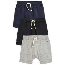NEXT 3 Pack Lightweight Jersey Shorts, Navy/Grey/Black