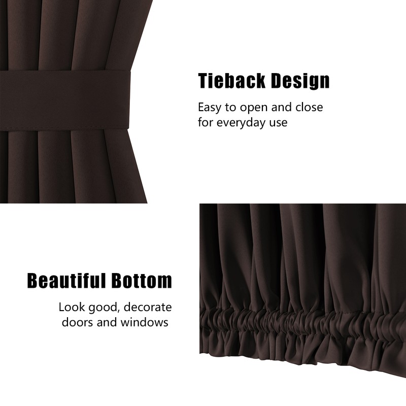 2 Panel French Door Curtains With Rod Pocket Tieback Indoor