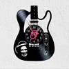 Vinyl Record Clock VINY WOODY Electric Guitar Rock and Roll