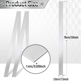 2 Pcs Stainless Steel Trim Strips 304 Brushed Stainless Steel Metal Finishing Sheet Metal Gap Strip Filler Trim for Kitchen Tools(1.5 x 30 Inch,Silver)