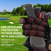 Golf Iron Headcovers 10 Pack Set Synthetic Leather with Magnetic
