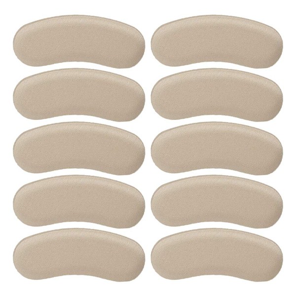 Nanooer Heel Grips Pads Liner for Loose Shoes,Leather High Heel Pads for Shoes Too Big,High Heel Inserts for Women Men Anti Slip Blister, High Heel Insoles,5 Pairs (Khaki, One Size)