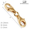 My-Bead Base Clasp 925 Sterling Silver 24K Double Gold-Plated Interchangeable