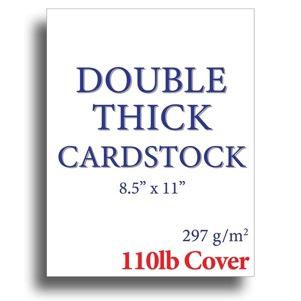 110lb Cover Ultra Heavyweight Double Thick Cardstock - Bright White - 8.5" x 11" - For Inkjet/Laser Printers (100 Sheets)