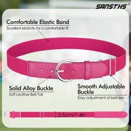 SANSTHS Baseball Belt and Socks Combo for Youth Boys Girls Softball Socks and Elastic Belt for Adult,pink,toddler