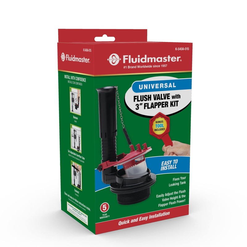 Fluidmaster K-540A-015 Universal 3-Inch Toilet Flush Valve Repair Kit with