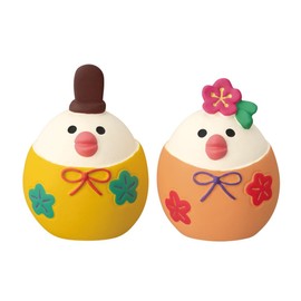 Deco Corporation concombre Fluffy Bundoku Hinamatsuri Yellow/Pink Size: Male Hinamata: Approx. W3 D2.8 H4 / Female Hinamata: Approx. W3 D2.8 H3.7 ZMM-38502L
