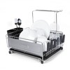 happimess DSH1000A Compact 17.25' Fingerprint-Proof Stainless Steel Dish Drying Rack,