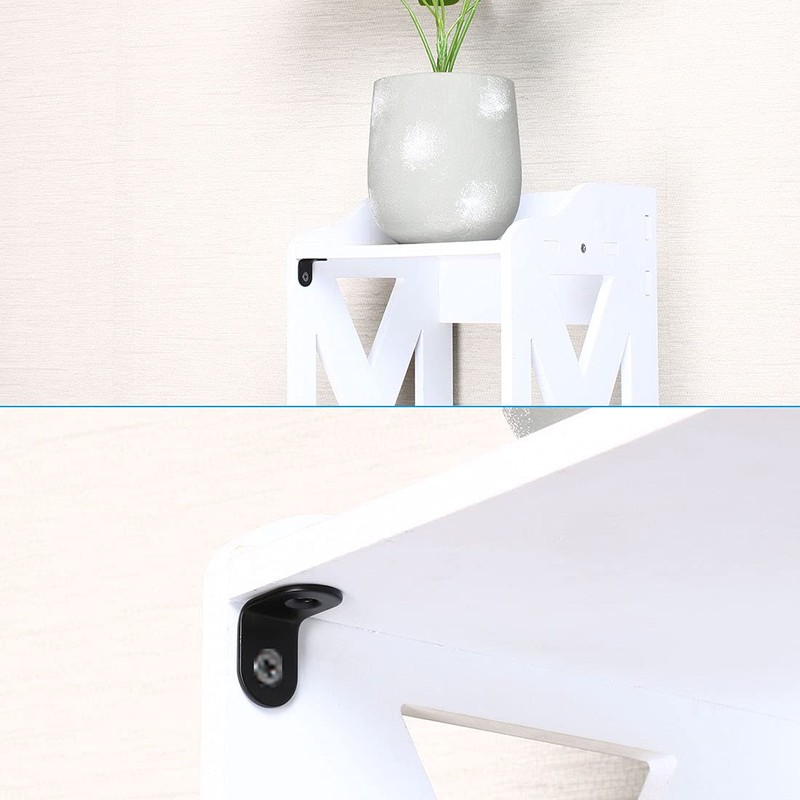 sourcing map 12pcs Angle Bracket Metal 12x12mm Black Corner Brace