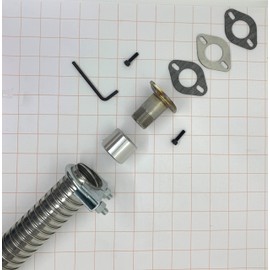 GenExhaust for Champion Generator w/ #90A exhaust cover plate 1-1/2" steel exhaust extension. (5 foot)