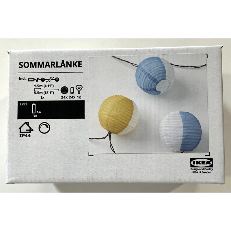 IKEA New IKEA SOMMARLANKE Led String Light With 24 Lights