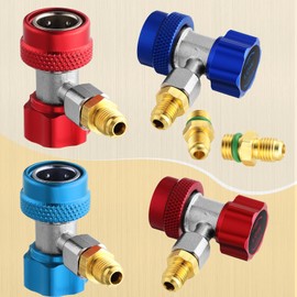 AC R134a Adapter Quick Couplers Kit, R134a to R1234yf Conversion Adapter R134a Self Sealing and Puncture Can Tap with R410a Adapters & Removal Core for Car AC Air Conditioner Refrigerant System