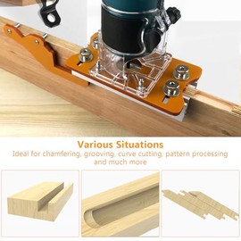 Base para Cortadora de Madera, Base para Enrutador 2 en 1, Escopleadora con un Diámetro Interior de 65 Mm, Rango de Espesor de 0 a 5 Cm, para Muebles de Armario Cabinet