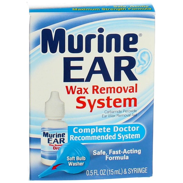 Murine Ear Wax Removal System Drops - 0.5 oz, Pack of 2