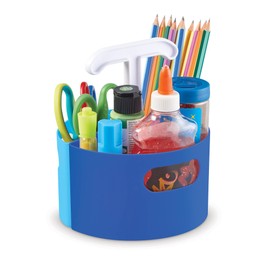 Learning Resources Create-a-Space Storage Mini Center - Blue, Classroom Craft Keeper, Maker Space, Small Space Storage, Teacher Organizer, Home School Accessories, 4 Piece Set