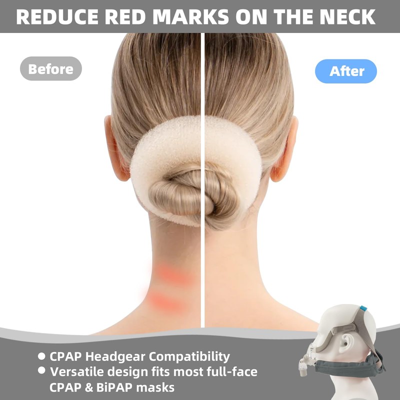 Silk CPAP Neck Pad for CPAP Headgear, Gray CPAP Strap