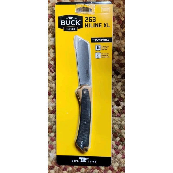 Buck Knives 263 Hiline XL Folding Knife Cleaver Copper Stonewashed