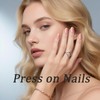 Short Press on Nails Cute Leopard Print Fake Nails Nude