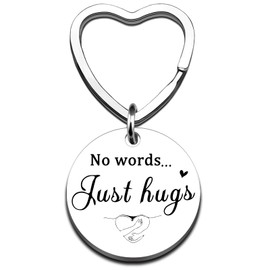 FAFQBING Inspirational Encouragement Gifts Sympathy Gifts for Loss of Loved One Grief Gift Get Well Soon Bereavement Condolences Gift for Loss Sentimental Keychain-No Words Just Hugs